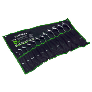 Klucze oczkowe wygięte 6-32mm 12elem. polerowane STALCO PERFECT S-76763