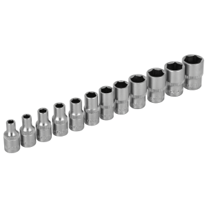 Zestaw nasadek 1/4” na listwie 12 el.