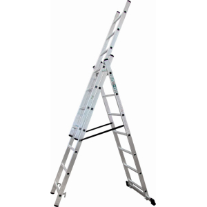 Drabina przemysłowa 150kg 3 elementy 9 stopni aluminiowa STALCO S-40557