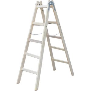 Drabina malarska dwustronna 2x10 stopni drewniana STALCO S-40606
