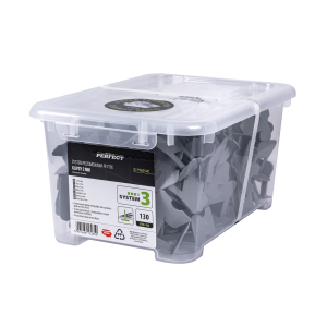Klipsy 2mm do systemu No 3 opakowanie box 130szt. STALCO PERFECT S-75242