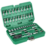 Zestaw kluczy nasadowych 1/4” opakowanie BMC 48 elem grzechotka 90t STALCO S011100048