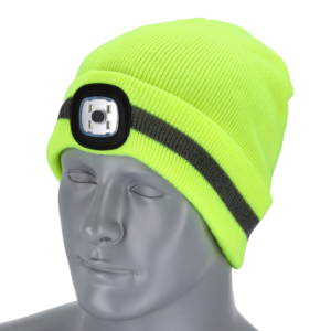Czapka zimowa z latarką RAY FLUO żółty 54-60 ONE SIZE STALCO S091491037