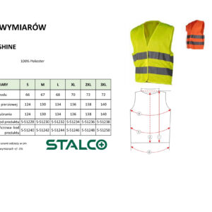 Kamizelka ostrzegawcza SHINE SUMMER żółty 2XL STALCO S-51236