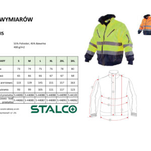 Kurtka ocieplana ostrzegawcza męska PILOT HI-VIS pomarańczowy XL STALCO S-44089