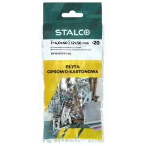 Kotwa wbijana metalowa do ścian G-K z wkrętem 4x40 mm bag (20) 1/12/72 STALCO BKWM304040