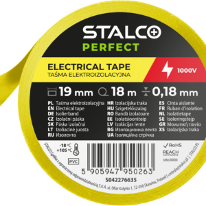 Taśma izolacyjna PVC 0,18mm x 19mm x 18m żółty (10) STALCO PERFECT S042276635