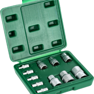 Zestaw nasadek TORX 1/4” E4,5,6,7,8 3/8” E10,11,12 1/2” E14,18,20 11elem. STALCO S011100011