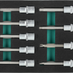 Zestaw bitów TORX S2 T20-T60, nasadek TORX CrV E10-E24 wkład EVA 18elem. STALCO S026388805