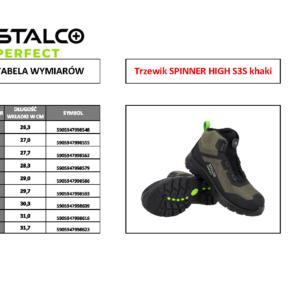 Trzewik SPINNER HIGH S3S khaki roz.45 STALCO PERFECT S092211285