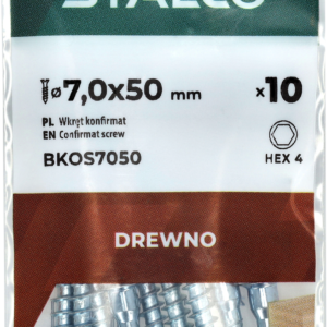 Wkręt konfirmat 7,0x50 (HEX 4) bag (10) 1/12/72 STALCO BKOS7050