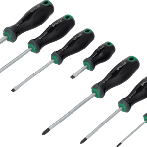 Wkrętaki 8elem. S2 SL: 5.5, 2x 6.5, 8mm, PH0x75, PH1x100, PH2x38, PH2x125mm STALCO S010812100