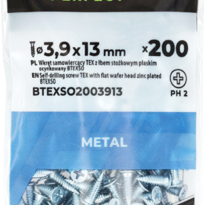 Wkręt samowie TEX ocynk stożkowy płaski (PH2) 3,9x13 bag (500) 1/12/72 STALCO PERFECT BTEXSO5003913