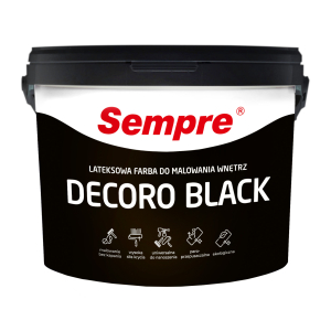 SEMPRE Lateksowa Farba do malowania wnętrz Deccoro Black 5L